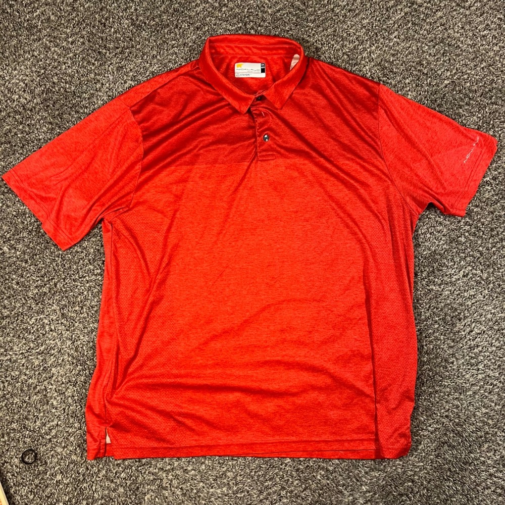 Jack Nicklaus StayDri Golf Polo Shirt Mens XXL Red Heathered Short Sleeve Logo